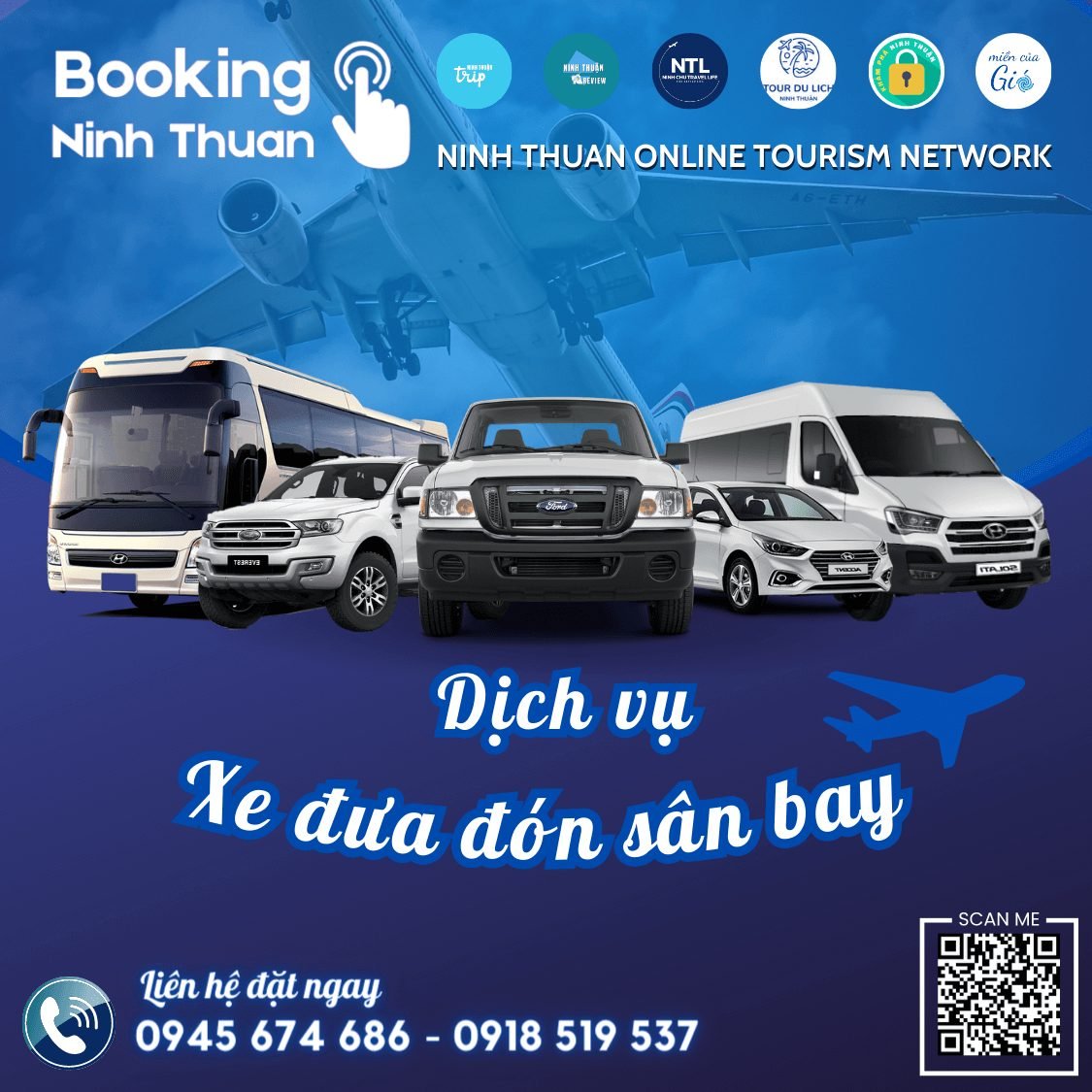 Dịch vụ xe đưa đón sân bay Cam Ranh Ninh Thuận được rất nhiều du khách quan tâm & lựa chọn. Ảnh: Booking Ninh Thuan