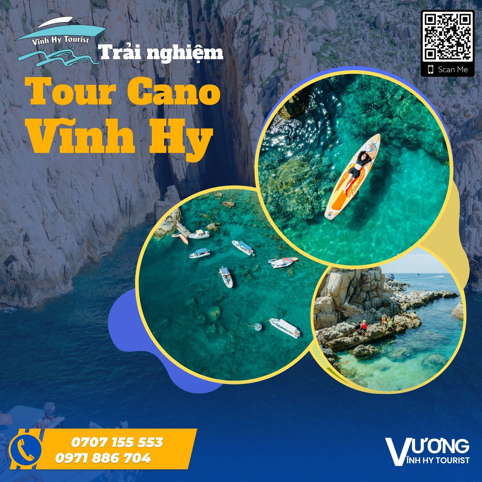 Trải nghiệm tour cano Vĩnh Hy được rất nhiều du khách lựa chọn. Ảnh: Vương Vĩnh Hy Tourist
