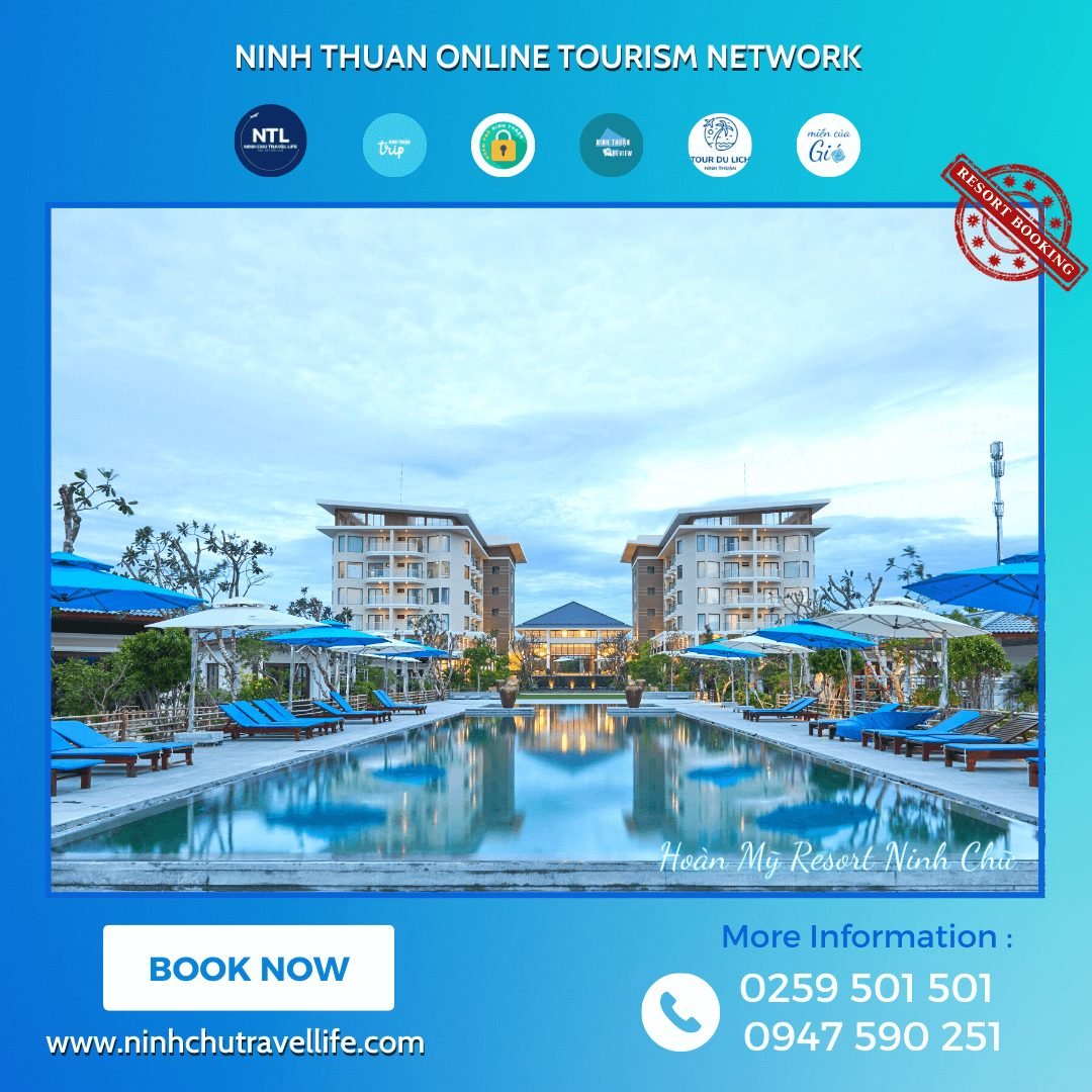 Khu nghỉ dưỡng ven biển Hoàn Mỹ Resort Ninh Chử. Ảnh: Booking Ninh Thuan
