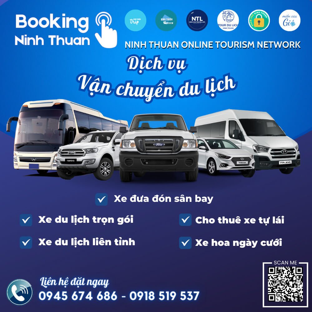 Booking Ninh Thuan là địa chỉ đặt thuê xe du lịch tốt nhất Ninh Thuận hiện nay. Ảnh: Booking Ninh Thuan